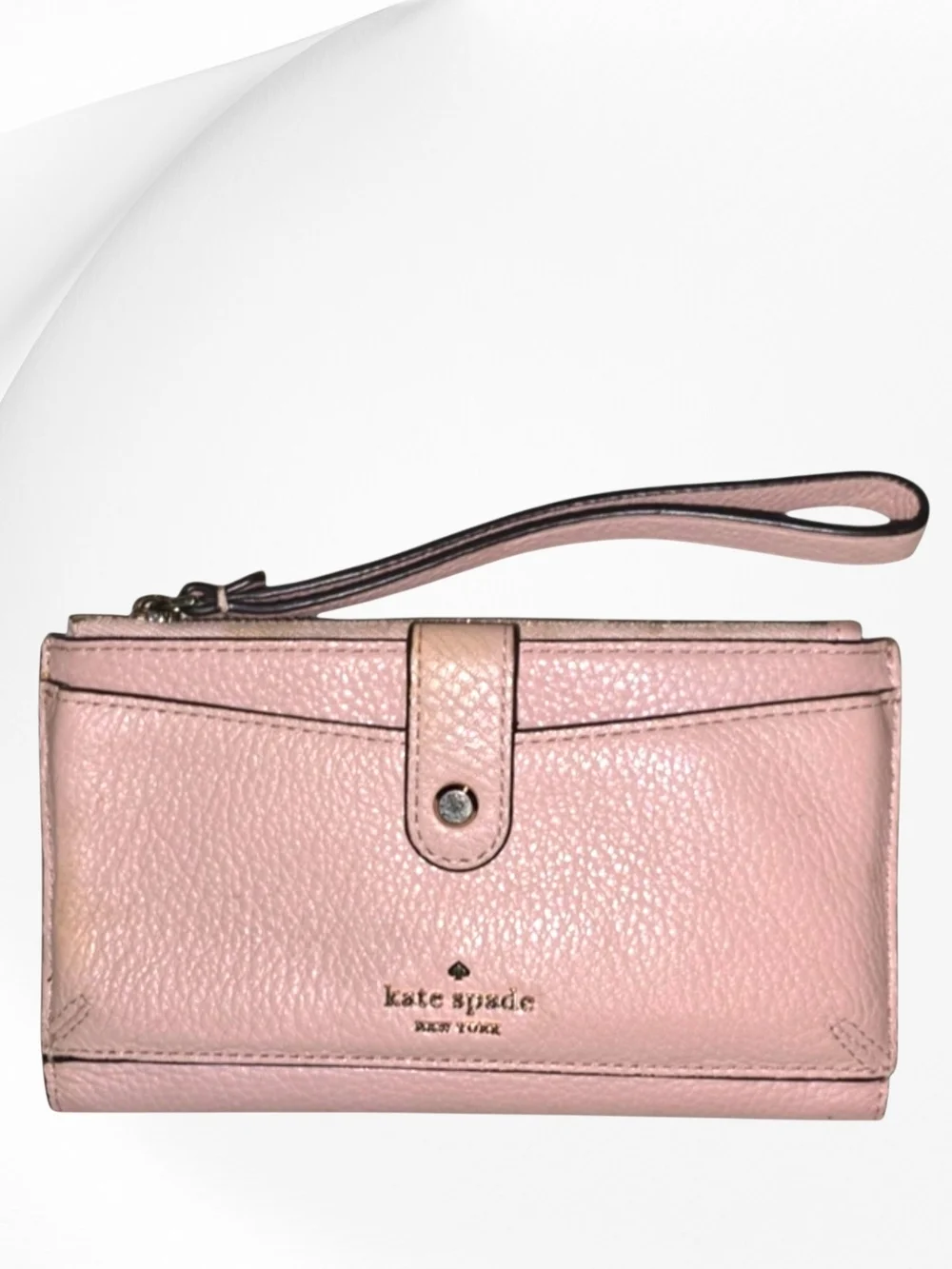 kate spade Pink Pebbled Leather Wristlet Wallet